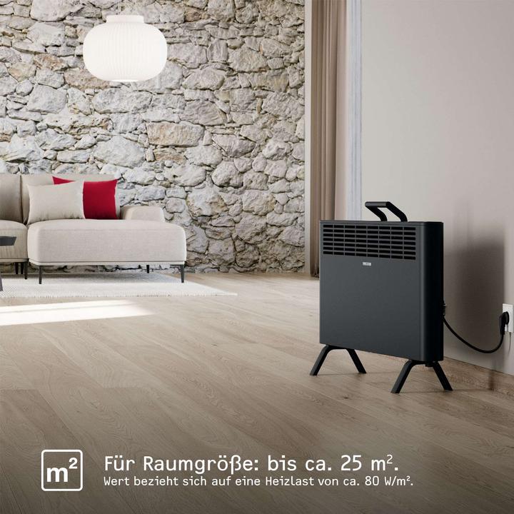Produktbild Stiebel Eltron Elektroheizung engergiesparend, Standgerät CNS-B 2000 Plus LCD move, 2 kW für ca. 25 m², TÜV geprüft (2000 W)