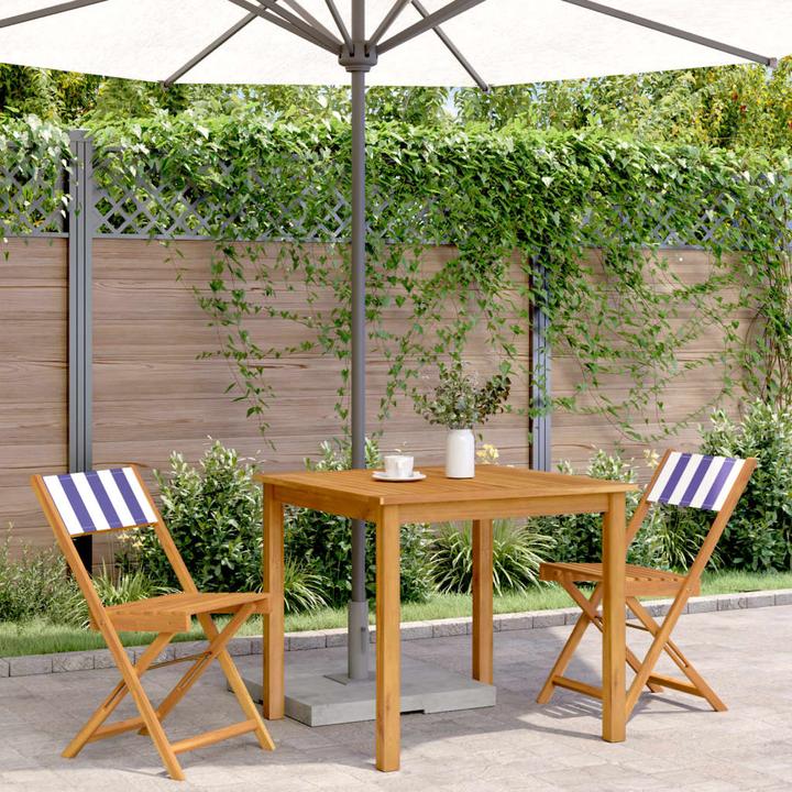 Actual product image VidaXL Bistro chairs 2 pcs. Acacia & fabric