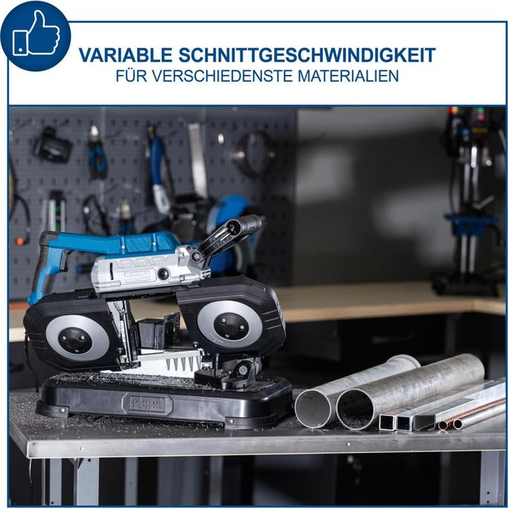 Produktbild Scheppach Metall-Bandsäge 1141 mm inkl. variabler Geschwindigkeit, Laser, LED & Untergestell