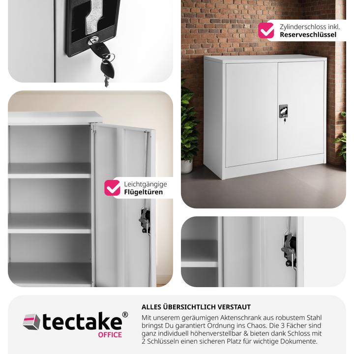 Actual product image tectake Filing cabinet with 3 shelves (90 x 40 x 90 cm)