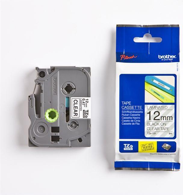 Actual product image Brother TZe-131 (1.20 cm, Black, Transparent)