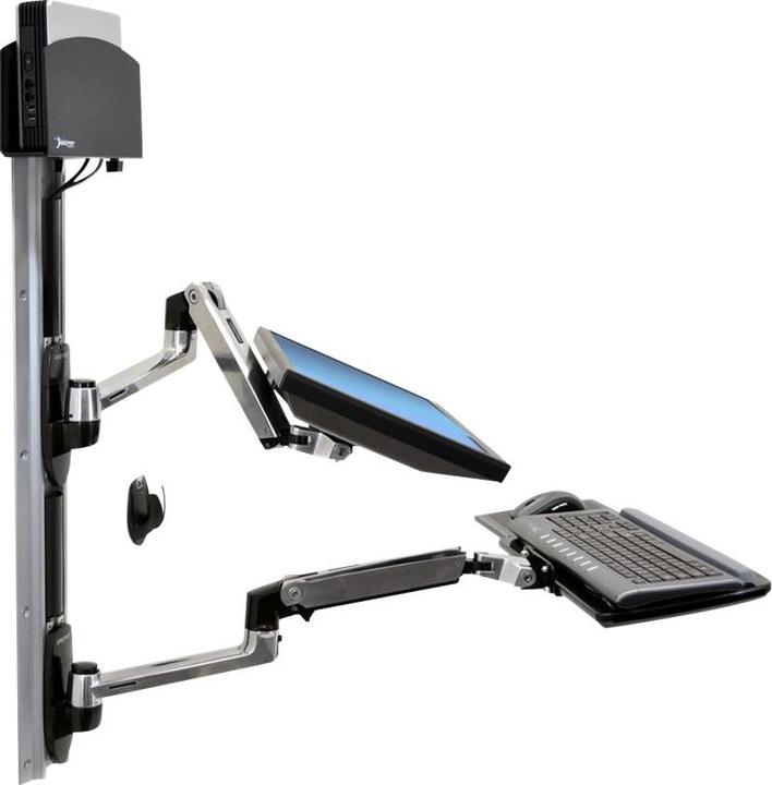 Produktbild Ergotron LX Wall Mount System with Small CPU Holder - Befestigungskit (CPU-Halter, Mausha (Wand, 32.01")