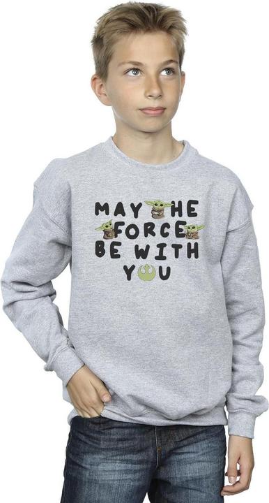 Produktbild Star Wars The Mandalorian Grogu May The Force Be With You Sweatshirt Jungen (140, 146)
