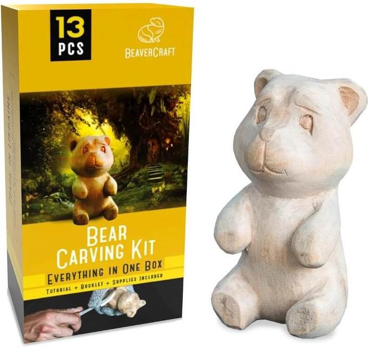 Beaver Craft Kit de loisirs créatifs BeaverCraft Bear Carving