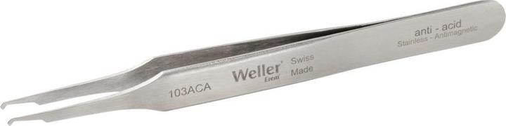 Weller Erem SMD-Pinzette mit um 45° abgewinkelten Spitzen, Präzisionspinzette, Edelstahl, 115mm