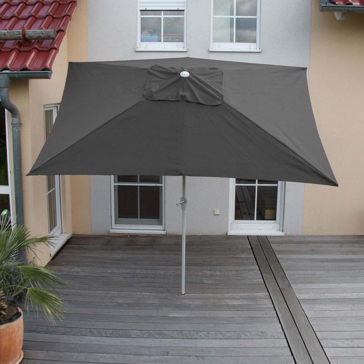 Produktbild Swisshandel24 Sonnenschirm, Gartenschirm, 2x3m rechteckig neigbar, Polyester/Alu 4,5kg - anthrazit (1.92 m)
