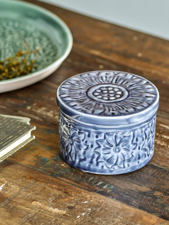Actual product image Creative Collection Ena Jar w/Lid, Blue, Metal