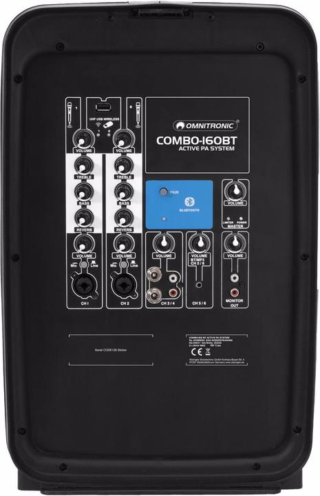 Produktbild Omnitronic COMBO-160BT (Aktiv, 2x 80 W)