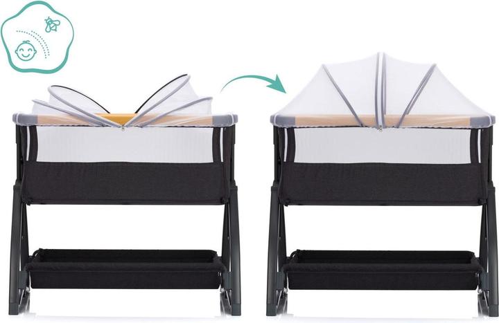 Actual product image Fillikid Scandic grey melange co-sleeper bed