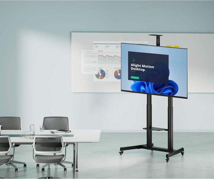 Produktbild Manhattan Multimedia TV-Ständer auf Rollen, werkzeuglos höhenverstellbar, für 60" bis 120" Grossbildschirme (120", 120 kg)