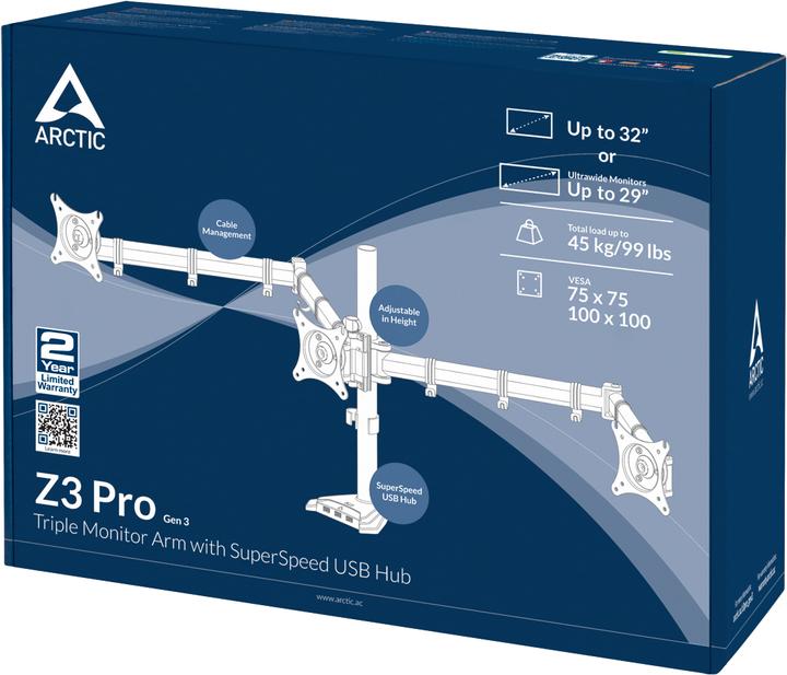 Actual product image Arctic Z3 Pro with USB 3.0 hub (Table, 29")