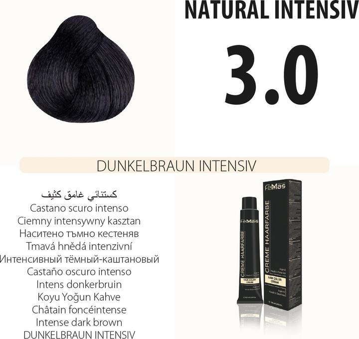 Actual product image FemMas 3.0) Hair Color Dark Brown Intensive 100ml (Dark brown intensive 100ml)