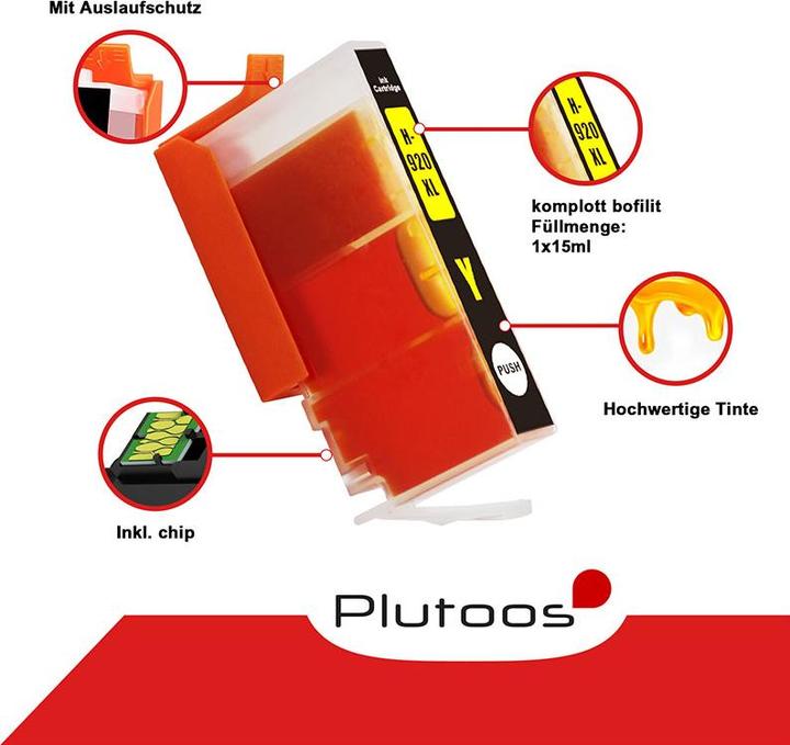 Produktbild Plutoos HP 920XL Patronen XXL kompatibel, 4er Farbset (M, Y, C, BK)