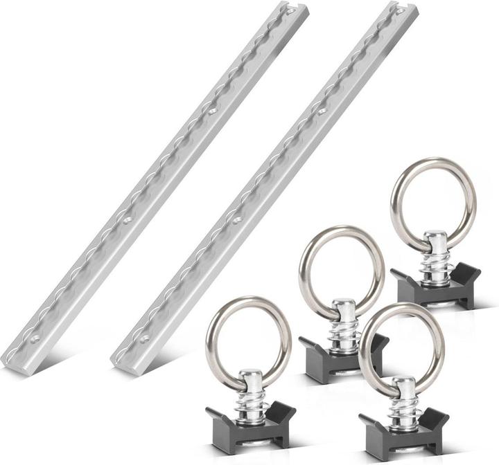 Image du produit Stahlwerk Jeu de 2 rails d'arrimage avec anneaux d'arrimage 50 cm Rails Airlin en aluminium