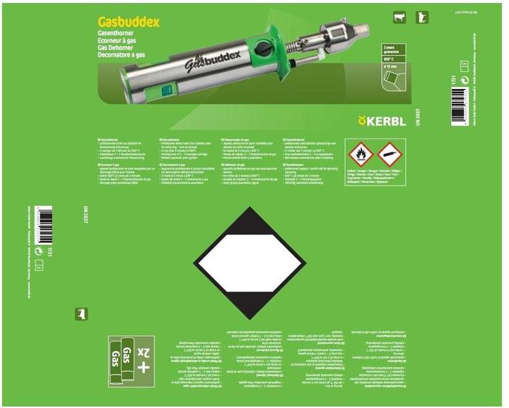 Image du produit Kerbl GasBuddex, avec tête de 15 mm, 2 cartouches et buse