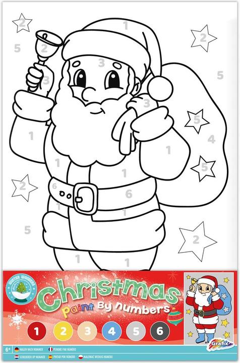 Actual product image Grafix XMAS Canvas painting by numbers - Father Christmas