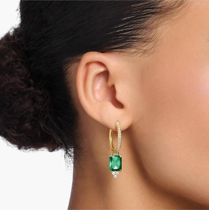 Image du produit Thomas Sabo Créoles pierre verte or (Argent 925)