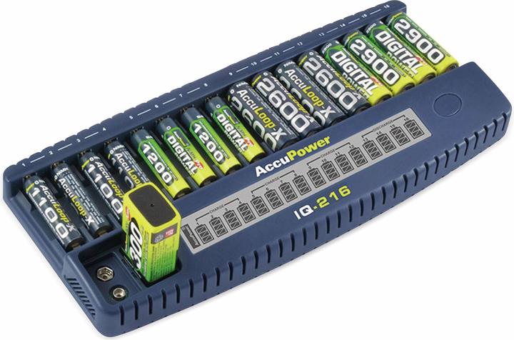Image du produit AccuPower IQ216 (1 pcs, AAA, AA, 9V Block, Batterie)