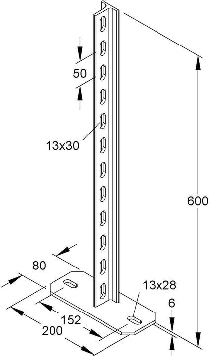 Niedax NIE MIABK600F Connection floor H600mm fire-retardant. (20 cm)