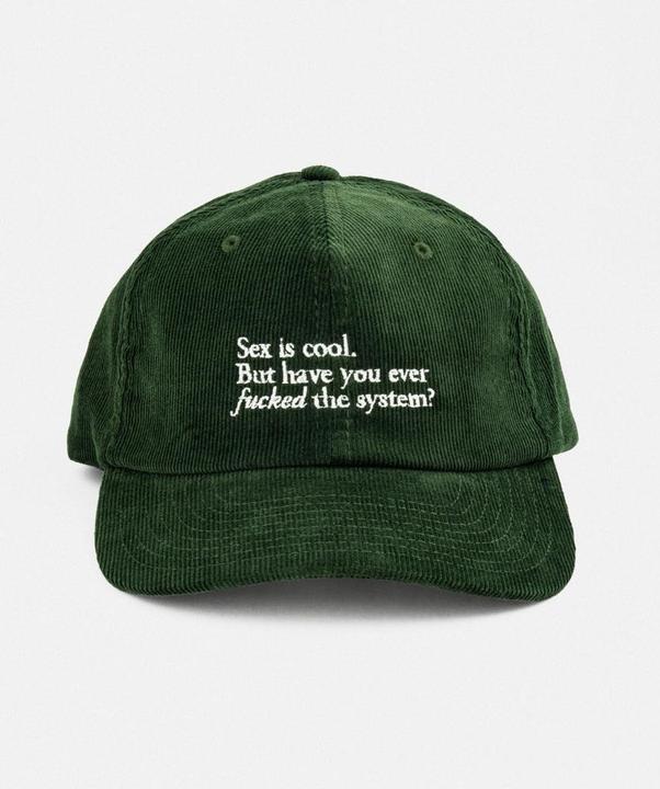 Plakativ «F the System» Corduroy Cap Olive