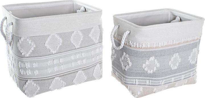 Image du produit DKD Home Decor Korb-Set Grau Baumwolle (45 x 35 x 40 cm) (2 Stücke) (2 x, 45 x 35 x 40 cm)