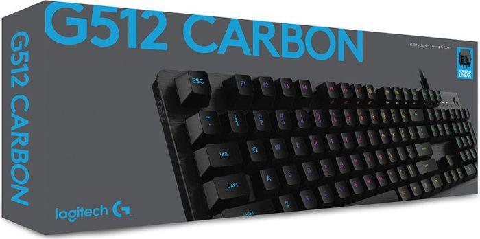 Produktbild Logitech G Mechanische Gaming-Tastatur G512 mit Kabel, USB 2.0, QWERTZ, Carbon, RGB (DE, Kabelgebunden)