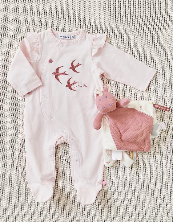Produktbild Noukies Strampler Jersey mit bestickten Vögel Rosa Gr. 80 (80)