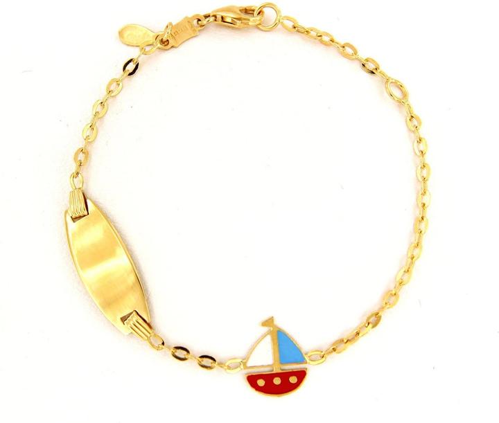 JGZ ID-Bracelet mit Gravur (14 cm, 18 Karat Gelbgold 750)