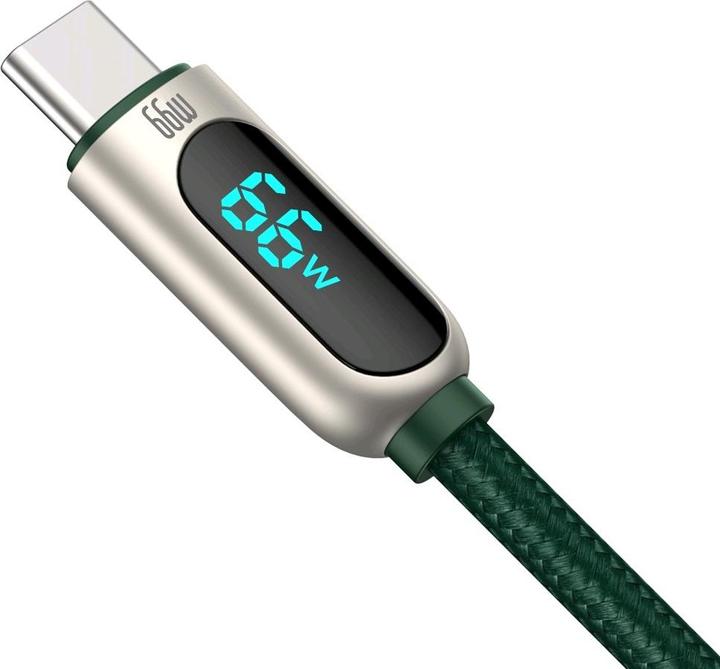 Image du produit Baseus Câble d'écran USB vers Type-C, 66W, 2m (vert) (2 m)