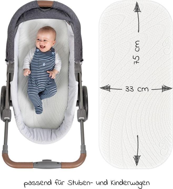 Produktbild Alvi Babymatratzen & Kindermatratzen 3-tlg. Matratzen-Set für Kinderwagen 75 x 33 cm - Weiss (75 x 33 cm)