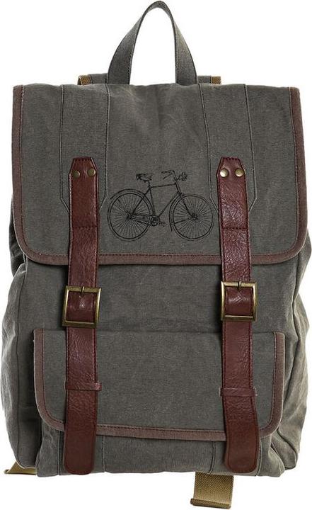 DKD Home Decor Lässiger Rucksack Canvas Fahrrad Grau Braun (33 x 12 x 47 cm)