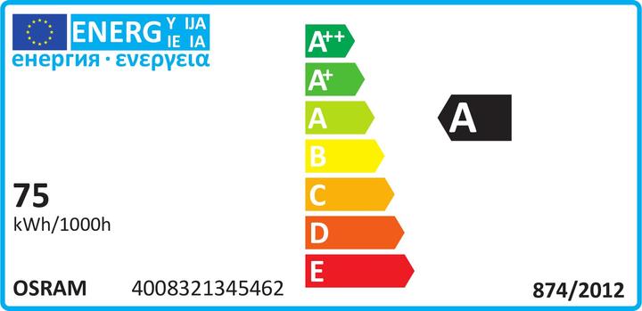 Energy Label Osram Vialox lamp (E27, 68 W, 5600 lm, 24 x, G)