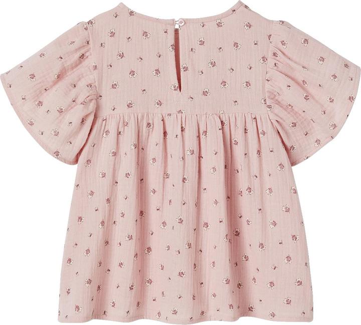 Image du produit Vertbaudet Blouse fille manches papillon en coton bio (128)
