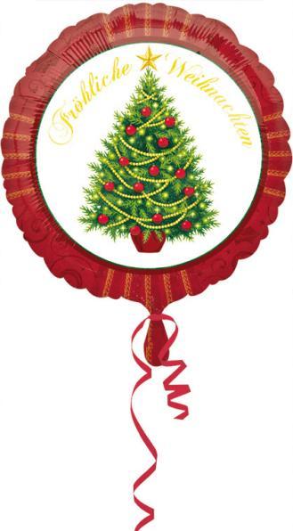 Actual product image Magni 3286501 - Standard Foil Balloon Merry Christmas, Diameter 43 cm, Christmas Tree, San