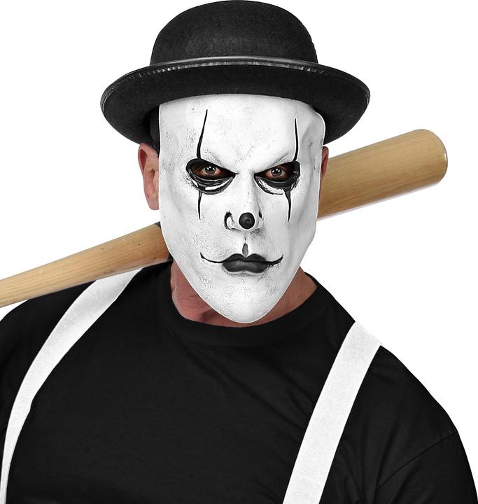 Actual product image Widmann Harlequin half mask with bowler hat