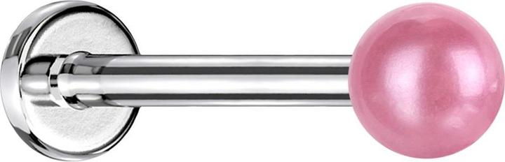 Produktbild Star Piercing Micro Labret Innengewinde silber Perle pink (ohne Messing, Chirurgenstahl 316L, Acryl)