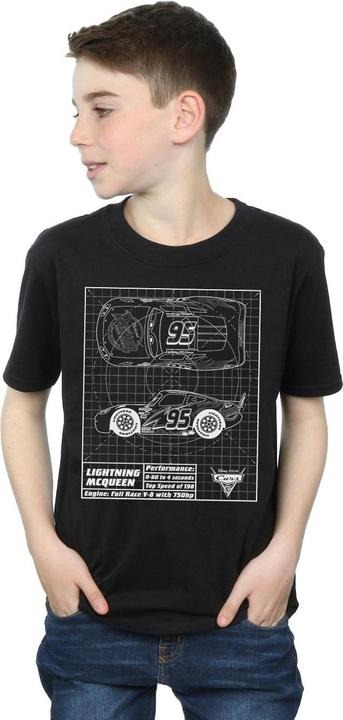 Actual product image Disney Boys Cars Lightning McQueen Blueprint T-Shirt (116)
