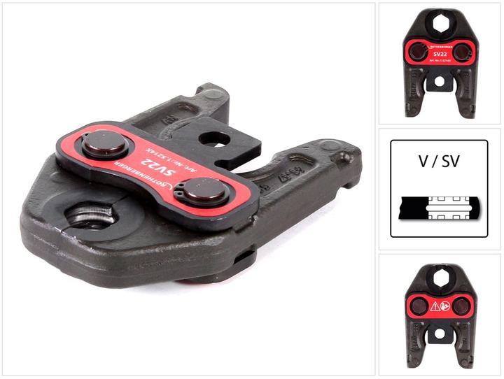 Actual product image Rothenberger Pressing jaw pressing tongs standard SV22 ( 015214X ) for ROMAX 4000 / Akku Press ACC etc. (197 mm)