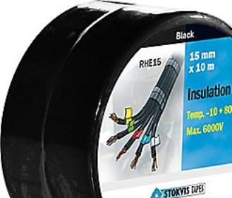 Stokvis Tapes Isolerbånd vinyl 15 mm x 10 m sort (15 mm)