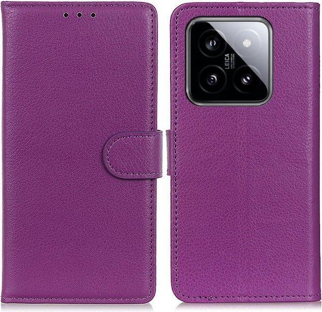 Actual product image MU Classic Litchi Leather Bookcover Series (Xiaomi 14 Pro)
