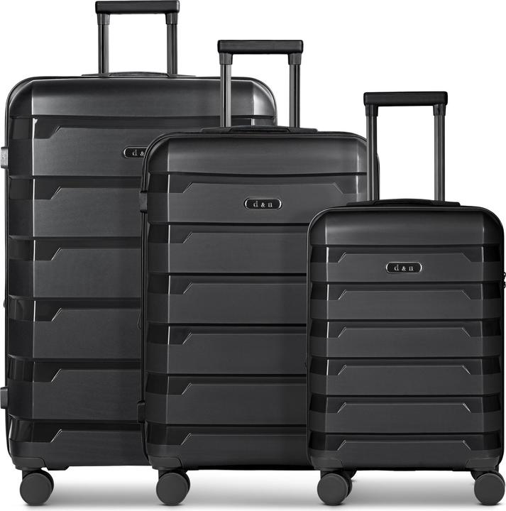 Produktbild D&N South Dakota 4 Rollen Kofferset 3-teilig mit Dehnfalte (203 l, XL (ab 115l))