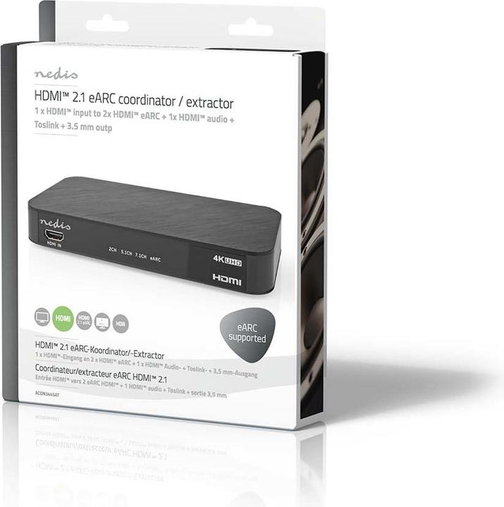 Image du produit Nedis Convertisseur audio numérique | 2 voies | Connexions - Entrée : Alimentation DC / 1x entrée HDMI™ |