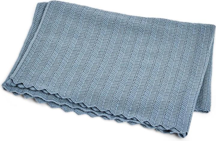 Produktbild Smallstuff - Baby blanket, fishbone, merino wool - Blue - 80x100 cm (70007-84) (80 x 100 cm)