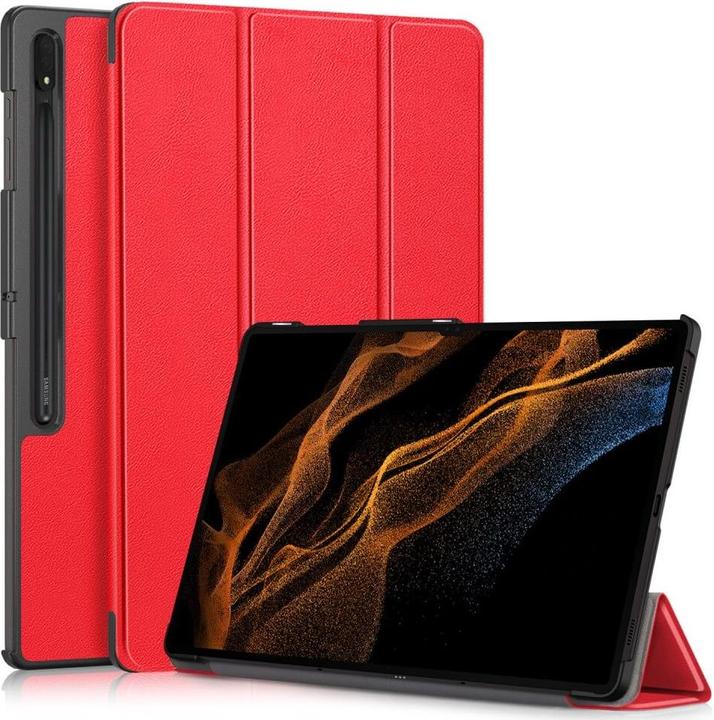 Actual product image Cover-Discount Galaxy Tab S9 Ultra - Tri-fold Smart Case red (Galaxy Tab S9 Ultra)
