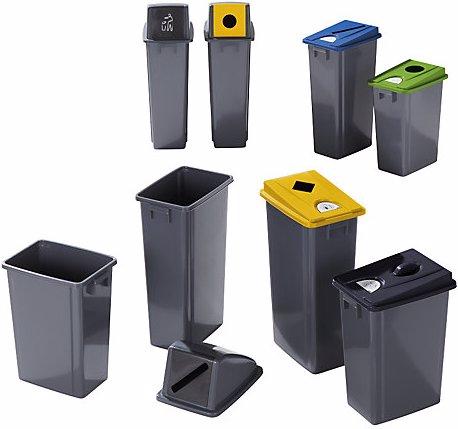 Image du produit Probbax Collecteur de tri en plastique, capacité 60 l, noir, sans couvercle. (60 l)