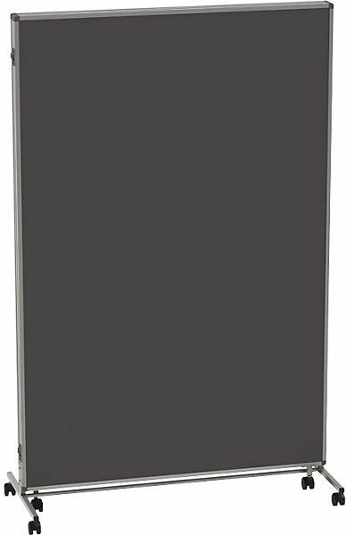 Actual product image eurokraft basic Presentation board, folding and mobile, HxWxD 1905 x 3640 x 50 mm, dark grey. (190.5 x 364 x 50 cm)