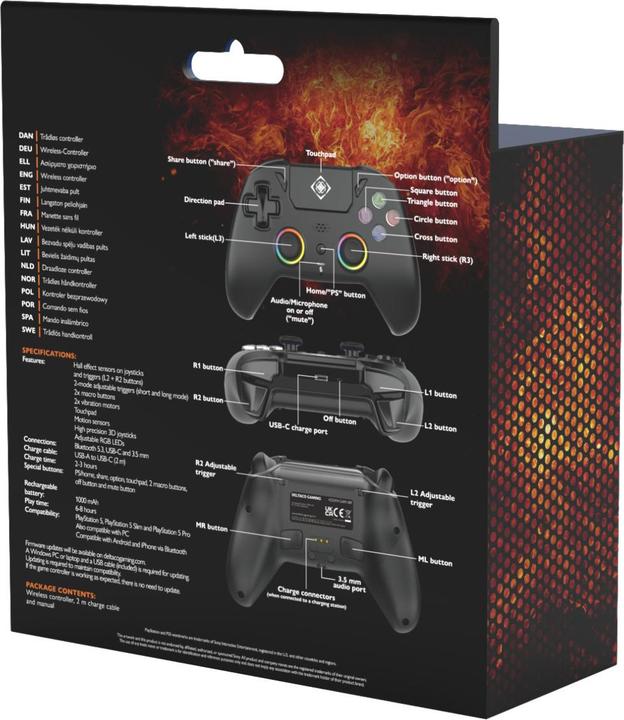 Produktbild Deltaco PS5 - Gaming Controller Wireless (PS5, iOS, PC, Android)
