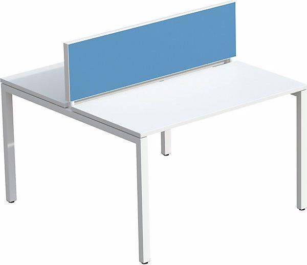 Actual product image Paperflow Table partition for team desks, width 1400 mm, blue cover.