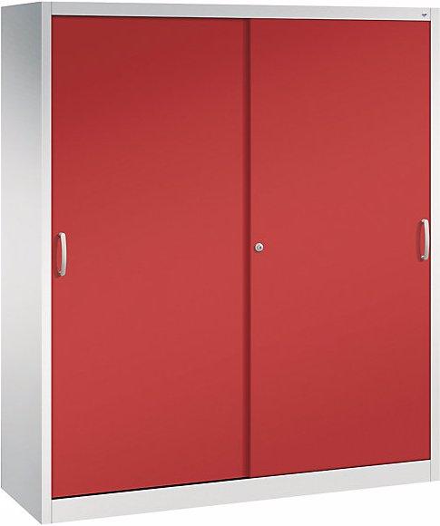 Produktbild C+P ACURADO Schiebetürenschrank, 12 Pendelstangen, 1950x1600x500, l.grau/feuerrot (160 x 50 x 195 cm)
