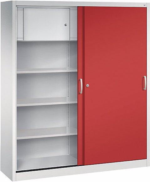 Actual product image C+P ACURADO sliding door cupboard, 6 shelves, 2 lockers, HxWxD 1950 x 1600 x 400 mm (160 x 40 x 195 cm)
